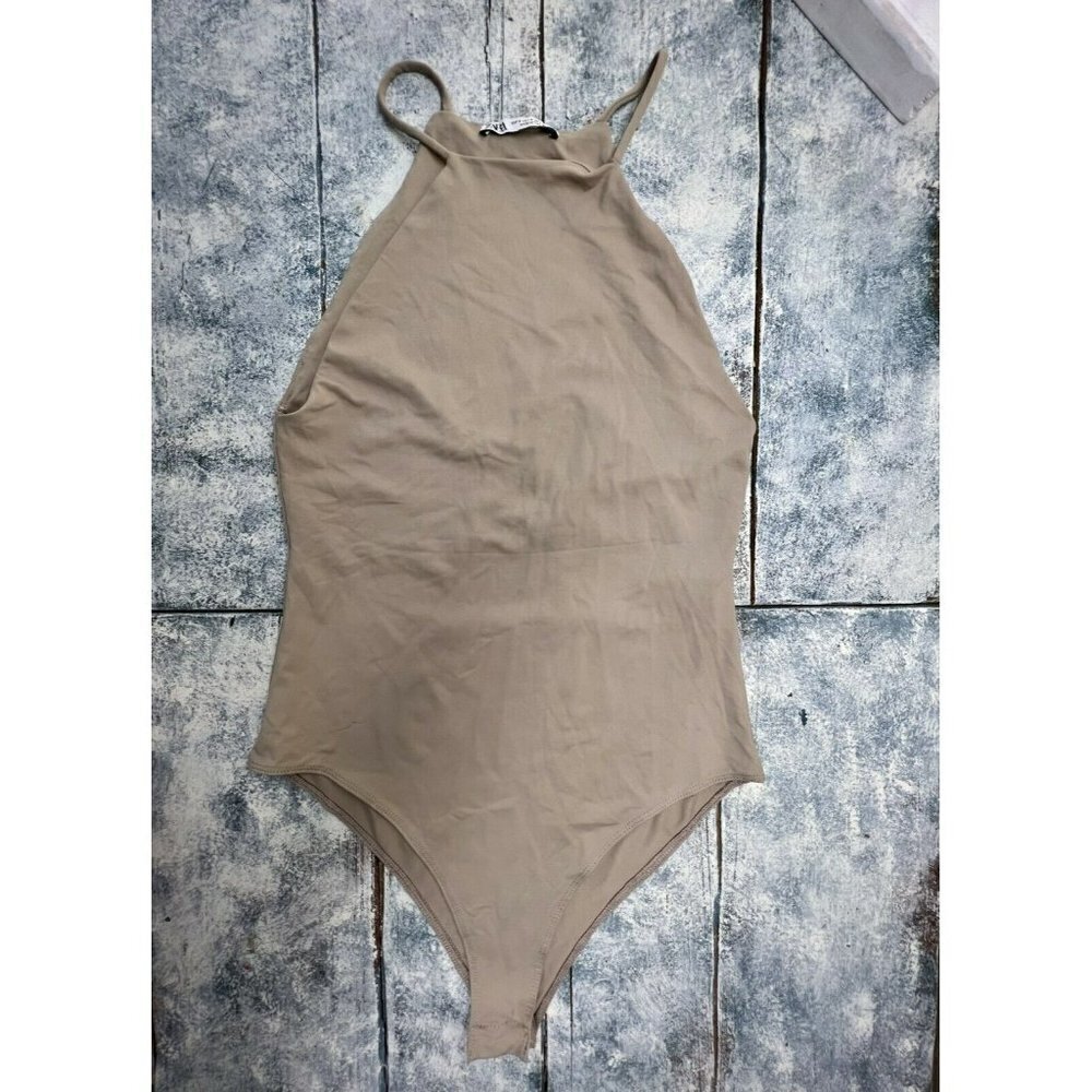 Zara Body Suit Small beige sleeveless